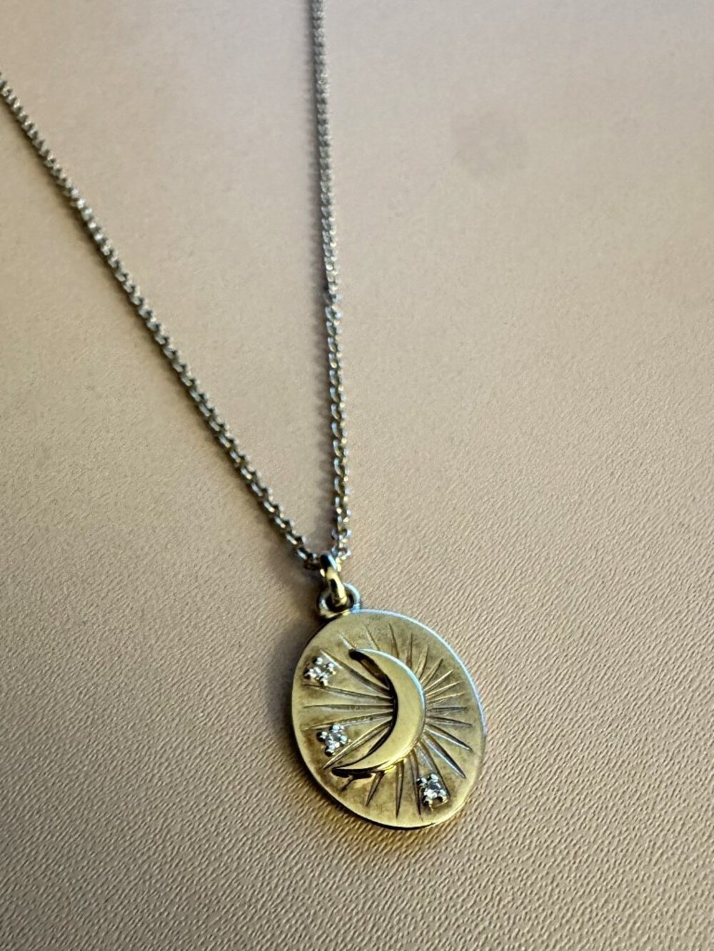 Mejuri Moon Necklace Gold Vermeil White Sapphire